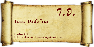 Tuss Diána névjegykártya